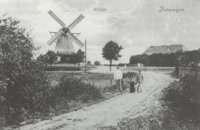 Postkartenmotiv um 1910 mit der Arberger Windmhle